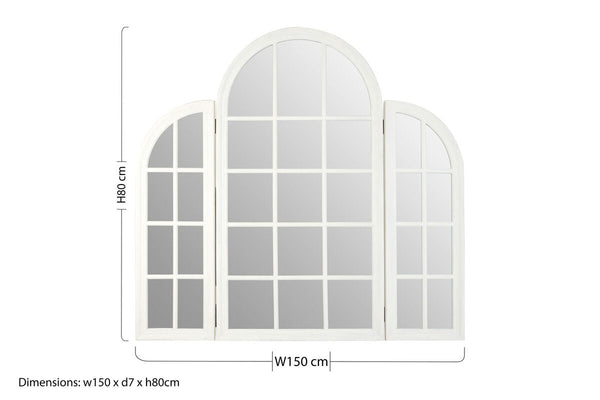 White Finish Dressing Table Mirror | Fret