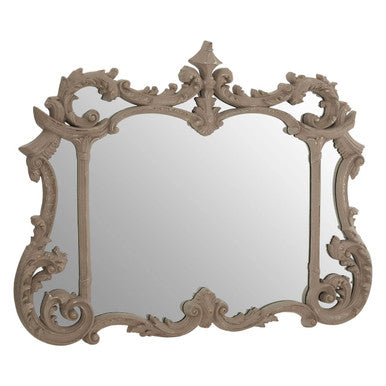 Haniel Antique Grey Finish Ornate Wall Mirror