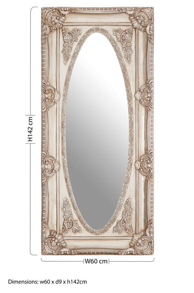 Marseille Champagne Oval Border Wall Mirror