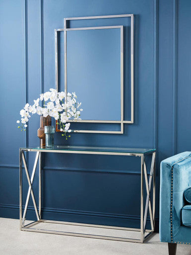 Allure Silver Finish Wall Mirror