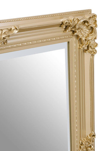 Gold Finish Wooden Frame Wall Mirror | Lora