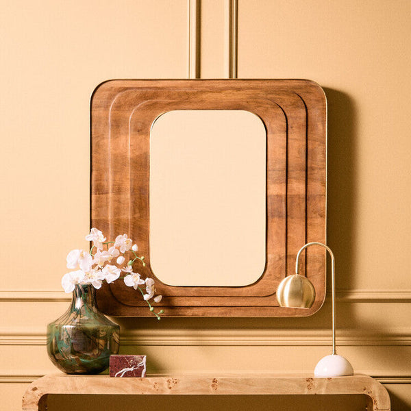 Mango Wood Carved Wall Mirror | Sangar