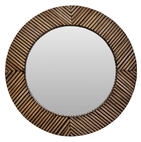Bamboo Inlay Round Wall Mirror | Bambusa