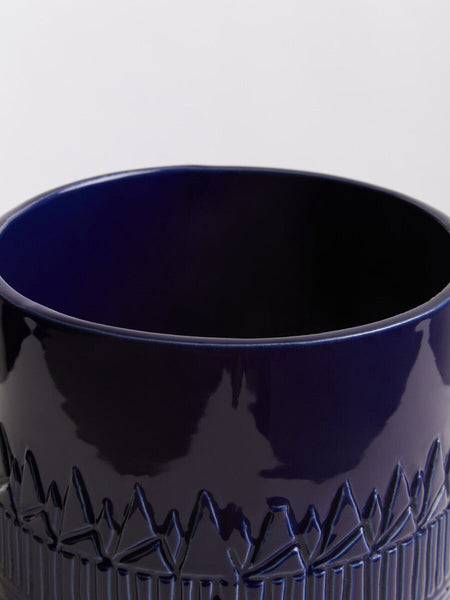 Petra Blue Finish Planter