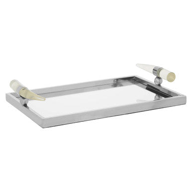Mirrored Tray with Acrylic Horn Handles | Herne