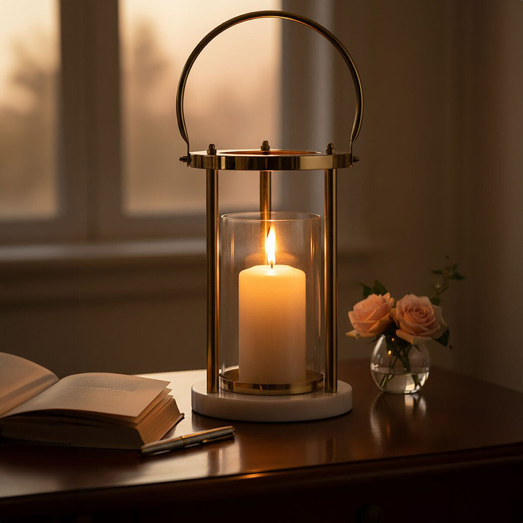 Hurricane Lamp with Handle | Martina