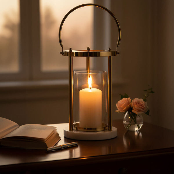 Hurricane Lamp with Handle | Martina