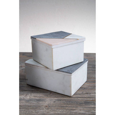 Kira Small Square Marble Trinket Box