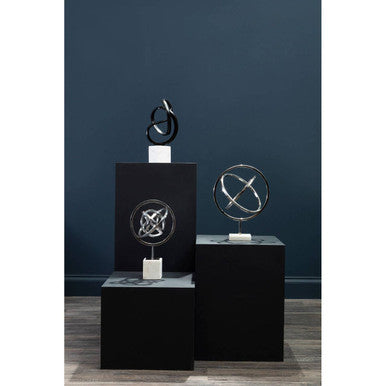 Mirano Silver Finish Spiral Sculpture