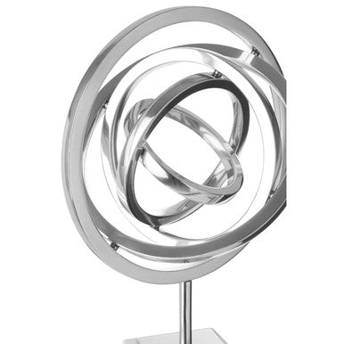 Mirano Silver Finish Spiral Sculpture