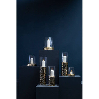 Martele Small Hurricane Gold Candle Holder