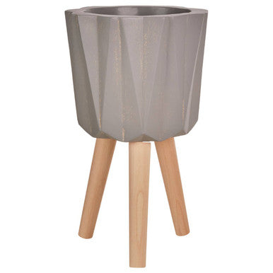 Darnell Small Greyt Faceted Planter