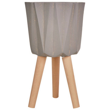 Darnell Small Greyt Faceted Planter