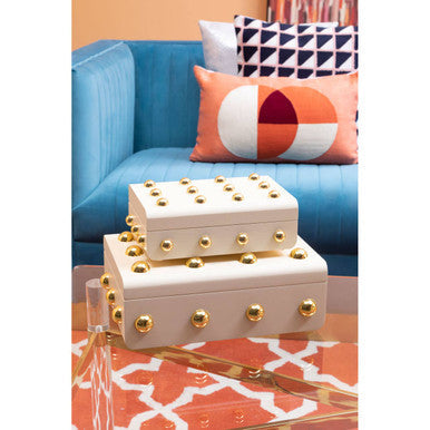 Frida Small Cream and Gold Trinket Box