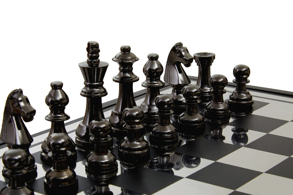 Churchill Games Black And Silver Chess Set
