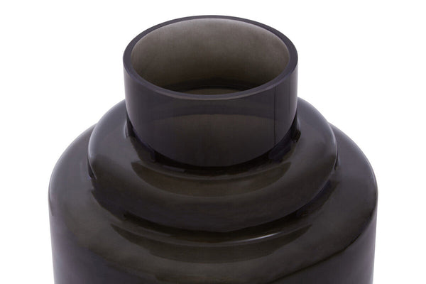 Cayden Small Black Smoked Glass Vase