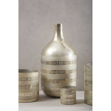 Briella Glass Vase in Silver and Copper
