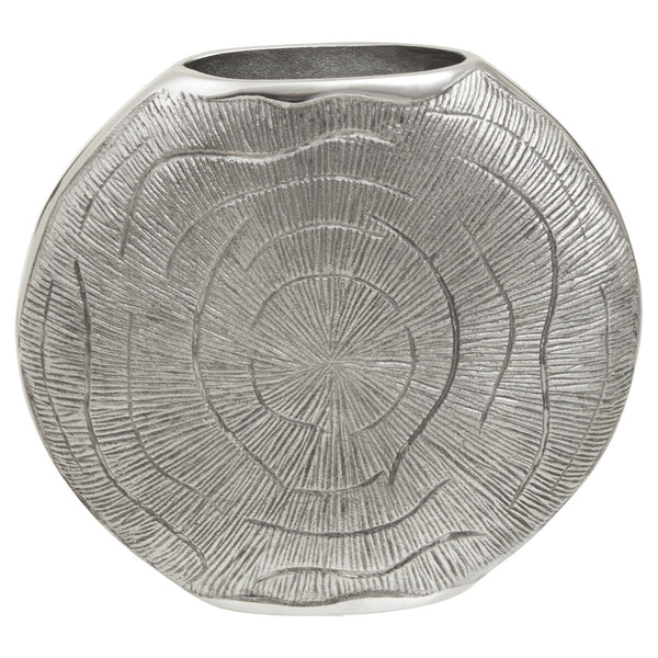 Silva Large Oak Effect Silver Finish Vase