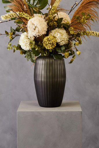 Hessa Large Dark Grey Glass Vase