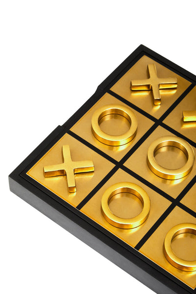 Churchill Games Black And Gold Aluminium Noughts and Crosses