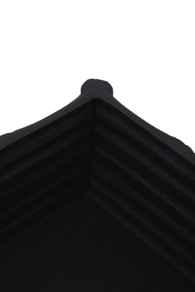 Hiba Large Black Finish Bamboo Effect Trinket Box
