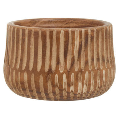 Arlo Large Brown And Natural Wooden Planter