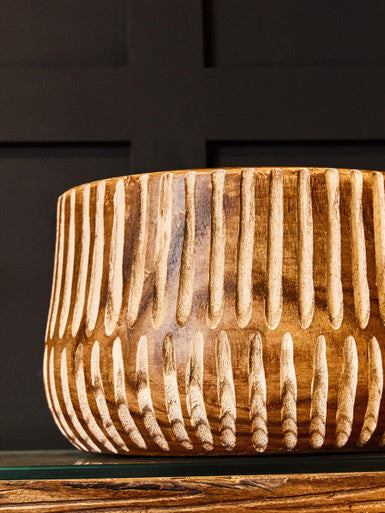 Arlo Large Brown And Natural Wooden Planter