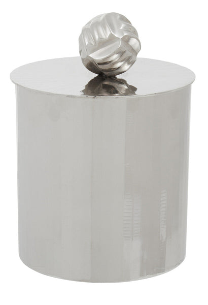 Amreli Large Vertical Textured Silver Metal Trinket Box