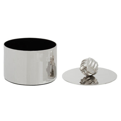 Amreli Small Vertical Textured Silver Metal Trinket Box