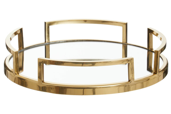 Gold Finish Mirrored Tray | Cruzar