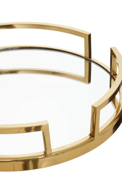 Gold Finish Mirrored Tray | Cruzar
