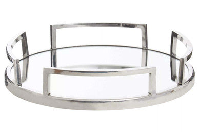 Silver Finish Mirrored Tray | Cruzar