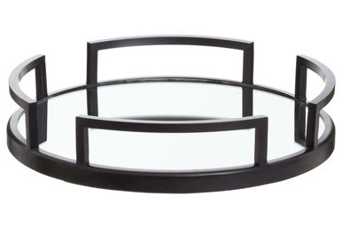 Matte Black Mirrored Tray | Cruzar