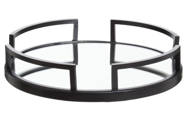 Matte Black Mirrored Tray | Cruzar