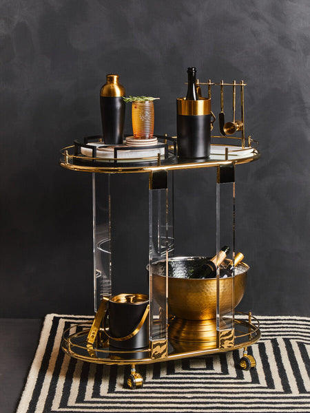 Matte Black Mirrored Tray | Cruzar