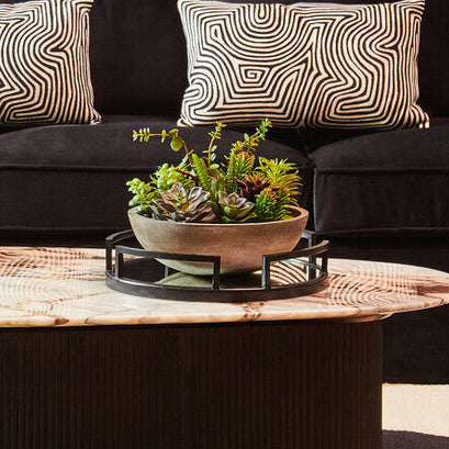 Matte Black Mirrored Tray | Cruzar