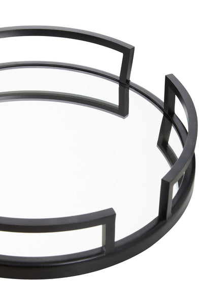 Matte Black Mirrored Tray | Cruzar