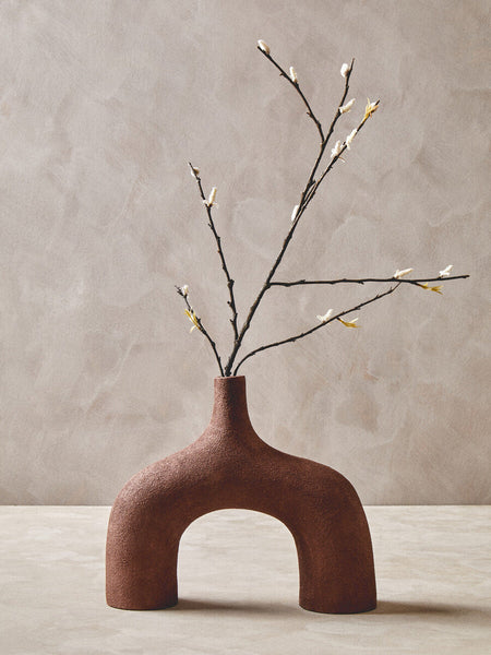 Dunas Large Textured Red Abstract Vase