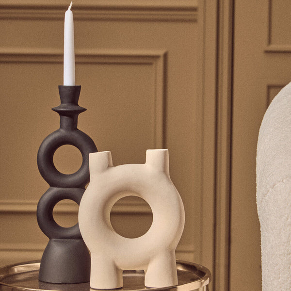 Hapax Large Black Candle Holder