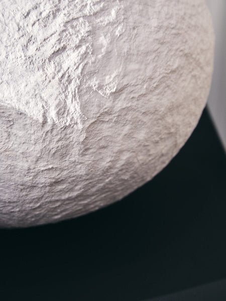 Sanai Cotton Mache Large White Round Vase
