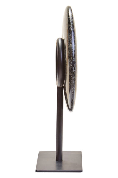Salmo Extra Small Black Marble Round Dia 15cm Disc Sculpture