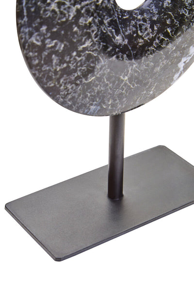 Salmo Extra Small Black Marble Round Dia 15cm Disc Sculpture