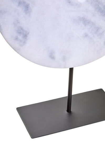 Zoro Extra Large Round Dia 35cm White Marble Disc Sculpture