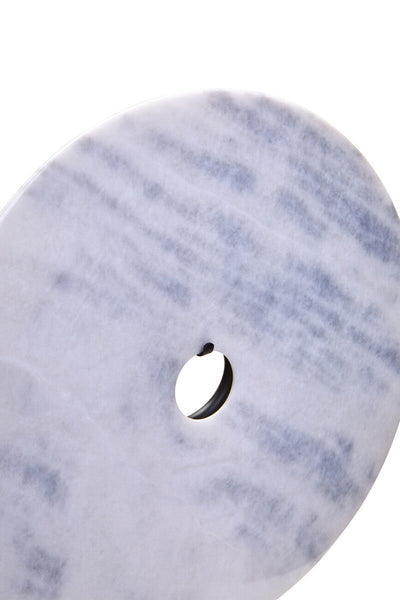 Zoro Extra Large Round Dia 35cm White Marble Disc Sculpture