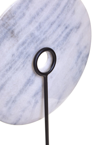 Zoro Extra Large Round Dia 35cm White Marble Disc Sculpture