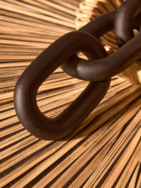 Cato Black Wood 3 Link Chain Decor