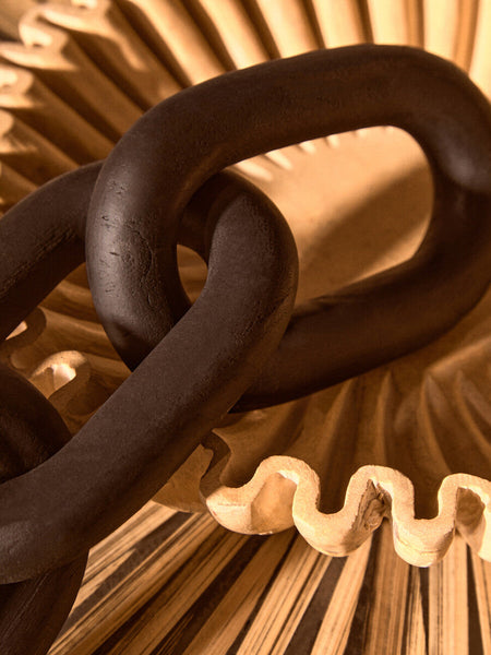 Cato Black Wood 3 Link Chain Decor