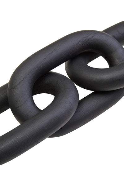 Cato Black Wood 3 Link Chain Decor