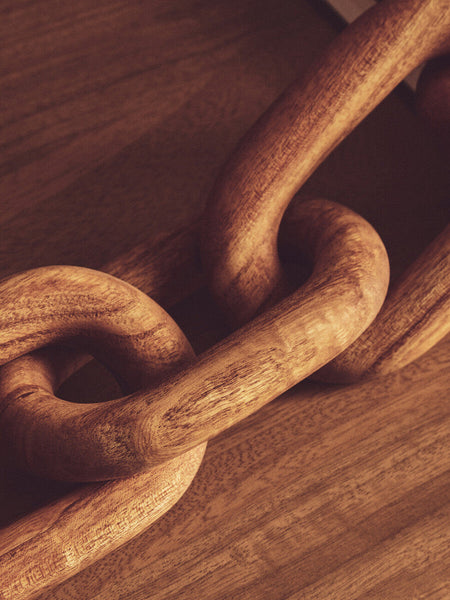 Brown Wood 5 Link Table Decor Chain | Cato