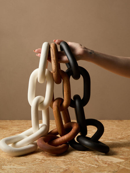 Brown Wood 5 Link Table Decor Chain | Cato